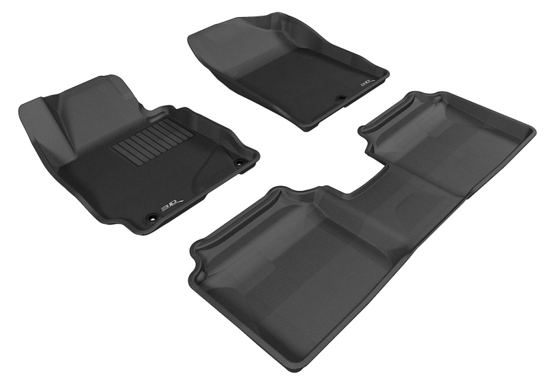 Hyundai Elantra Coupe Floor Mats - 1st & 2nd Row - 3D MAXpider - Kagu Series - Black - 2013